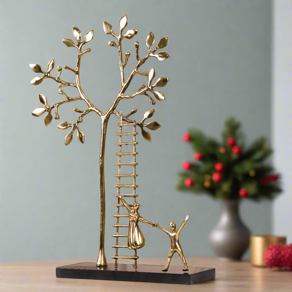 Joyful Climb Sculpture - BRASS