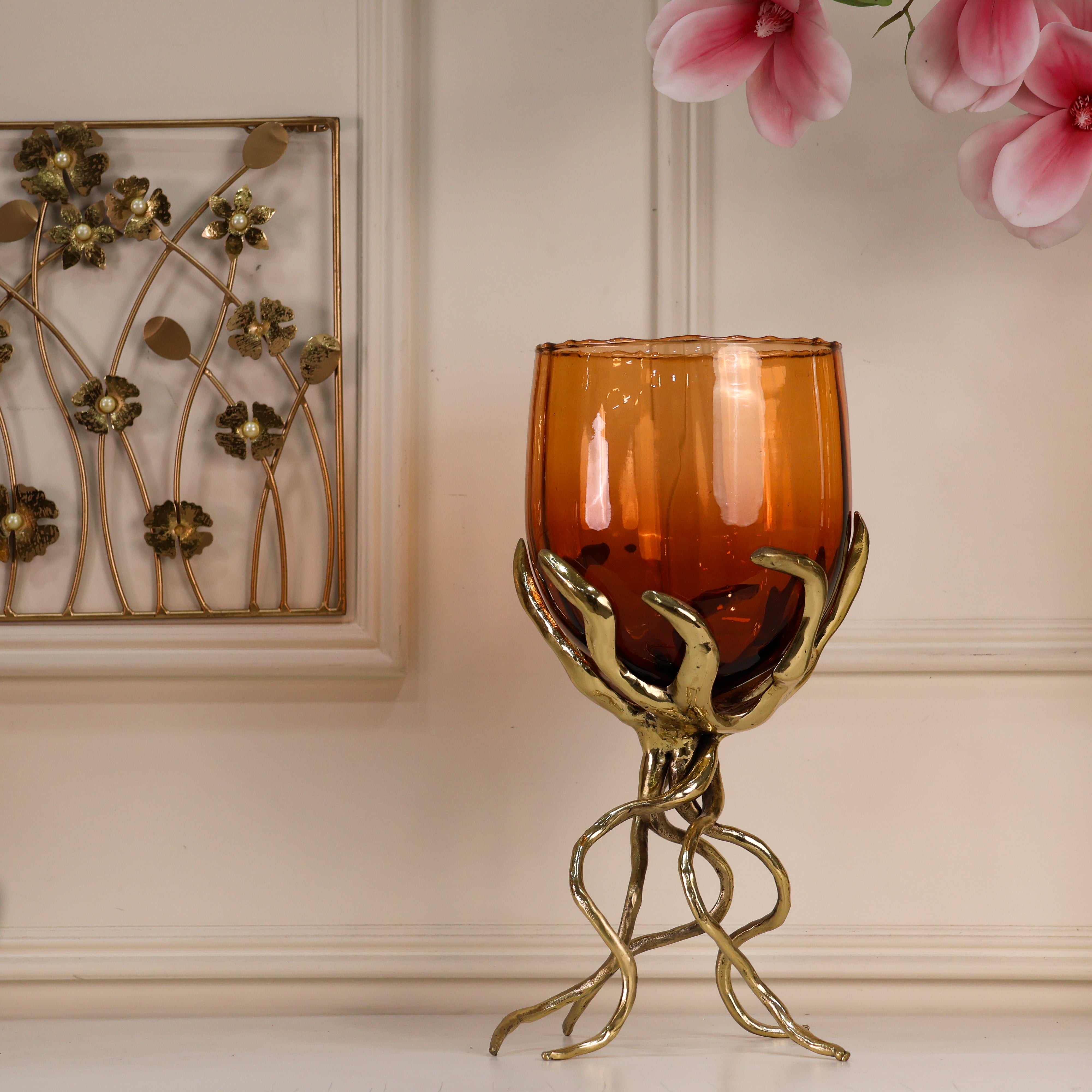 Enchanted Roots Lamp Set - BRASS & GLASS - SET OF 3