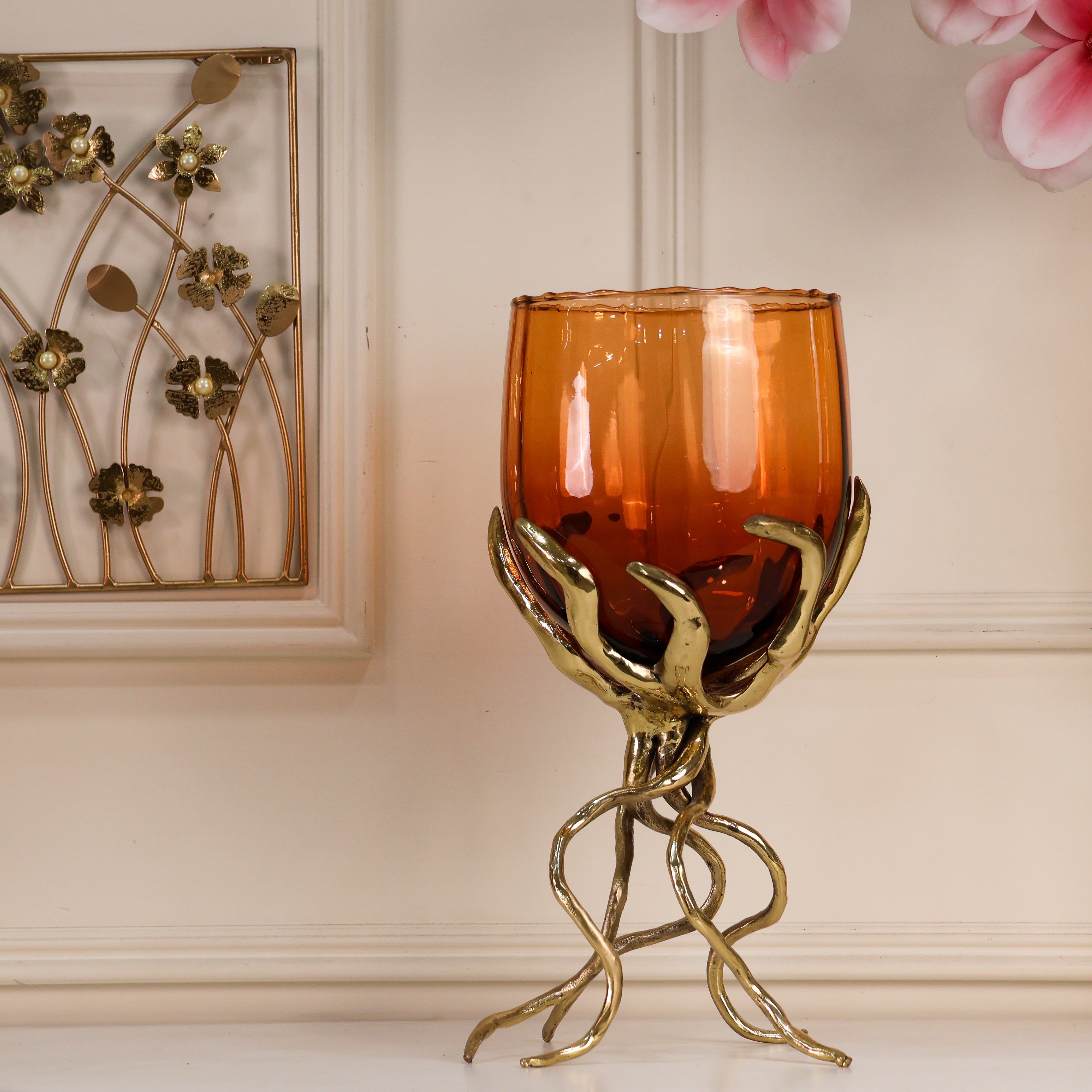 Enchanted Roots Lamp Set - BRASS & GLASS - SET OF 3