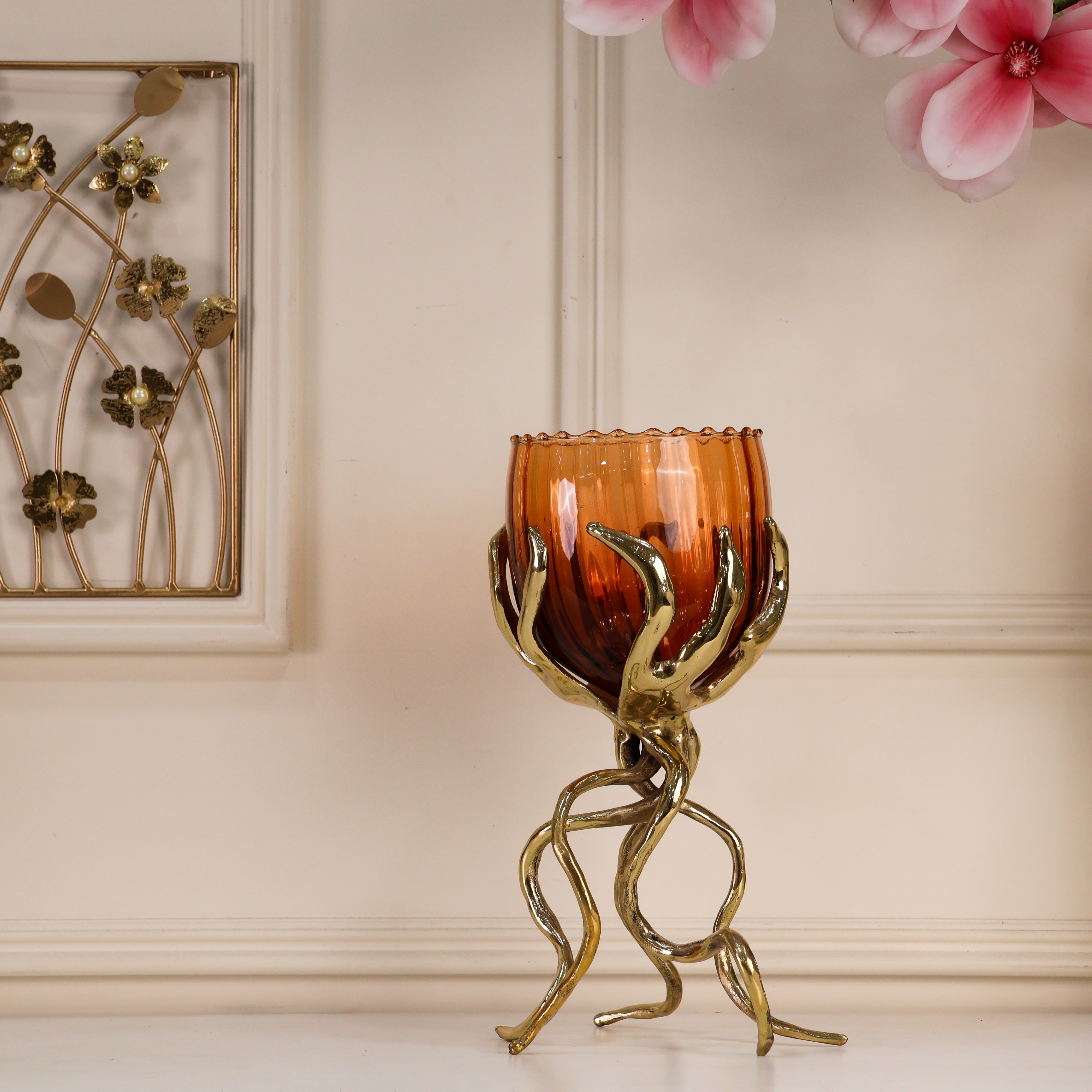 Enchanted Roots Lamp Set - BRASS & GLASS - SET OF 3