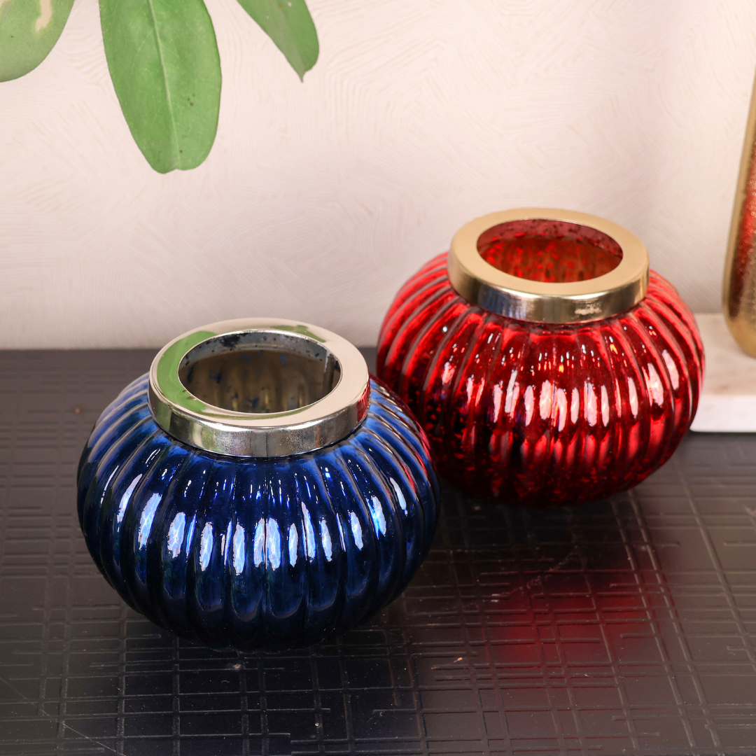 Royala Red Blue Votives: Set of 2 - Curiocart