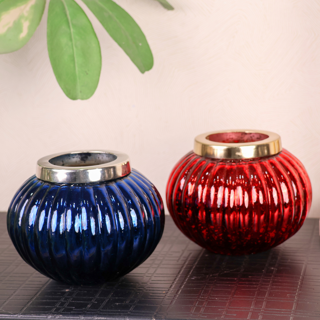 Royala Red Blue Votives: Set of 2 - Curiocart