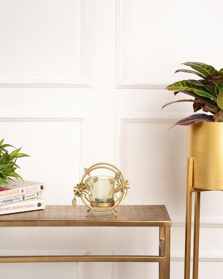Floral Metal T-Light Holder