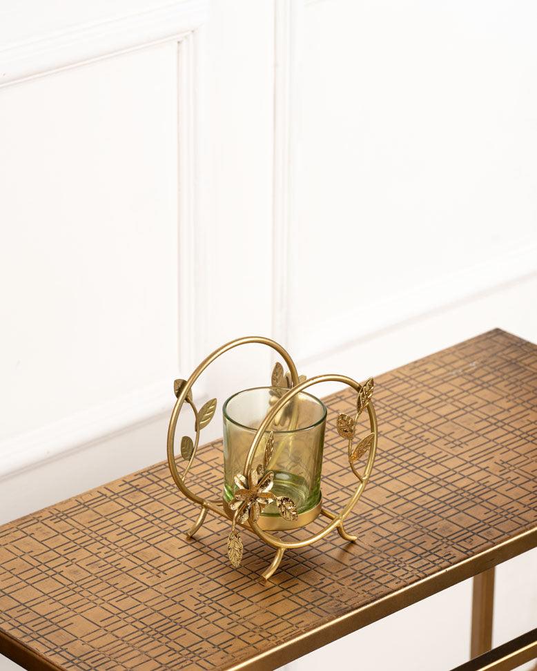 Floral Metal T-Light Holder