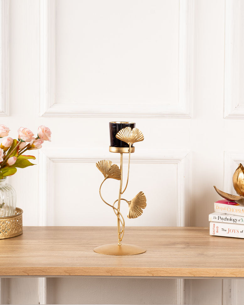 Gold and Black Candle Stand (Black & Gold)