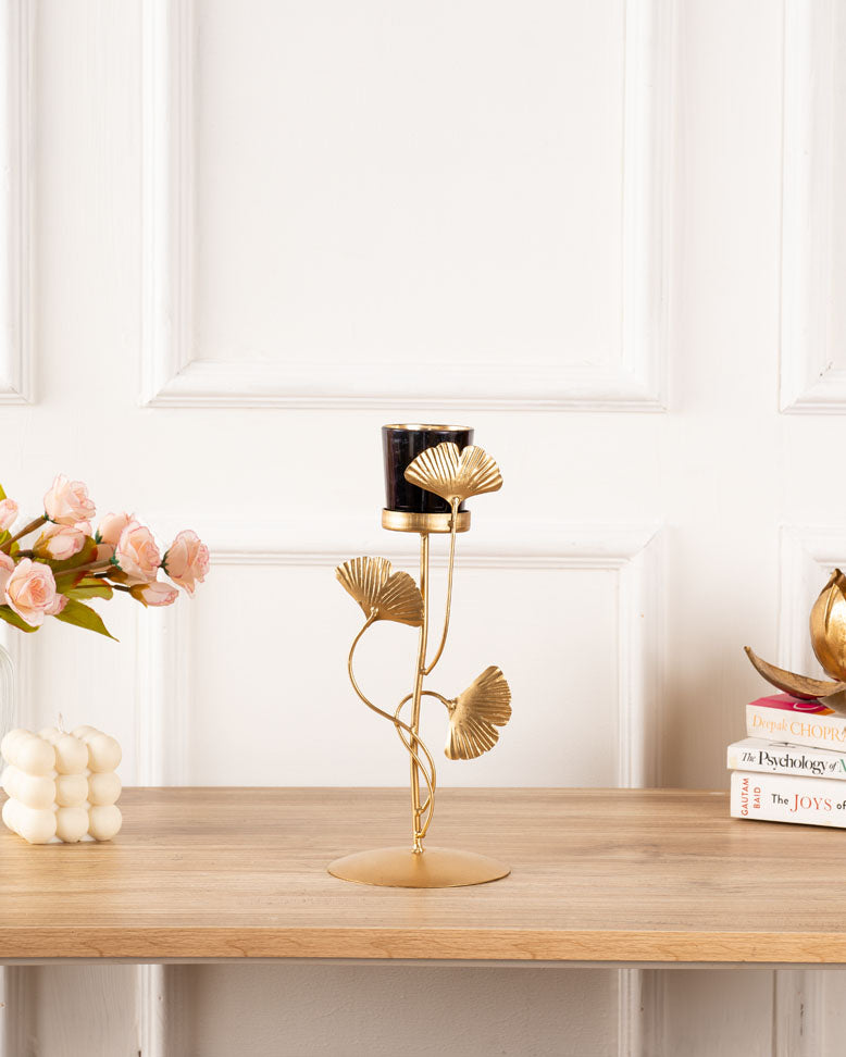Gold and Black Candle Stand (Black & Gold)