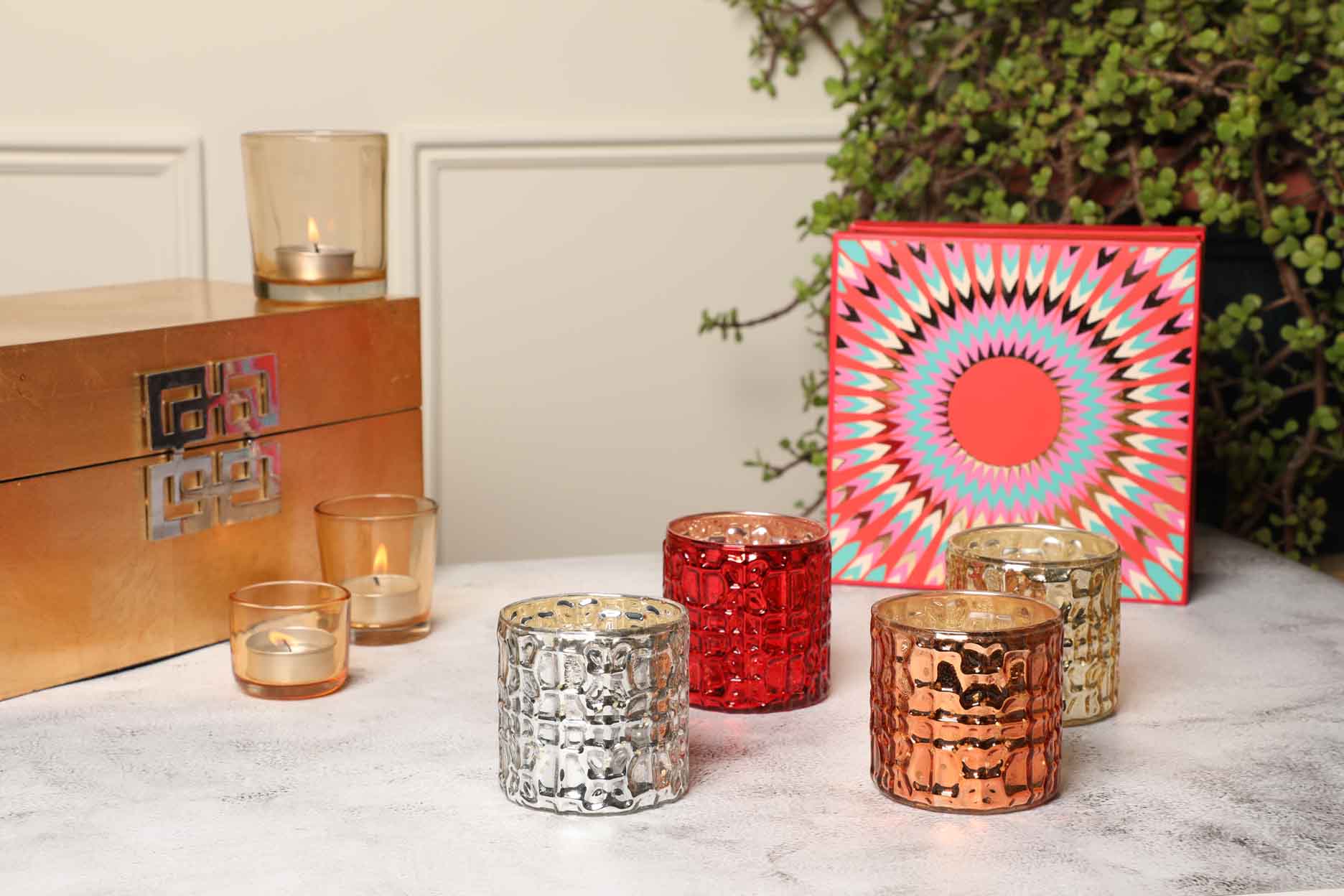 Mercury Votives in Multi Colour (Pack Of 4)