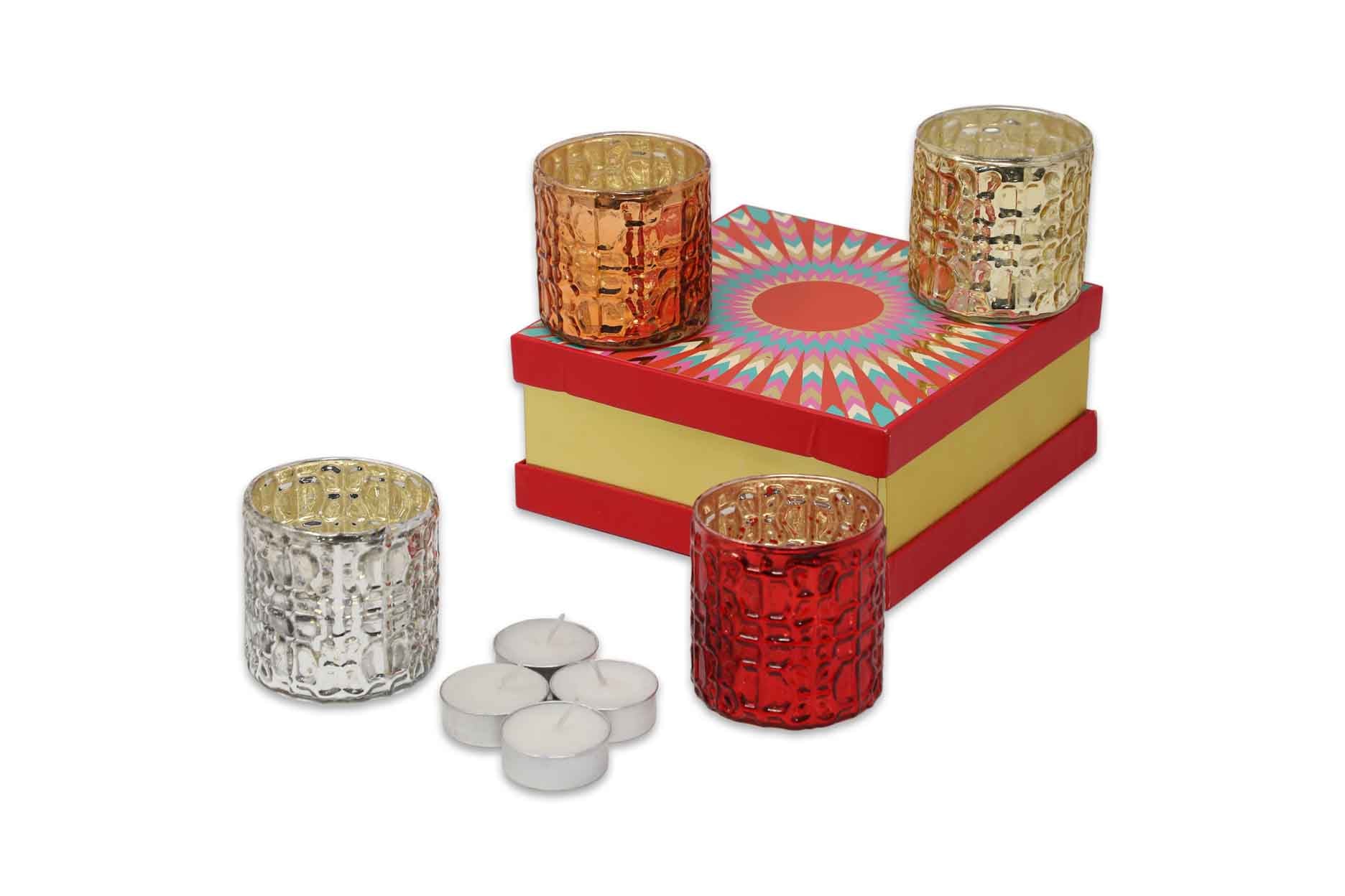 Mercury Votives in Multi Colour (Pack Of 4)