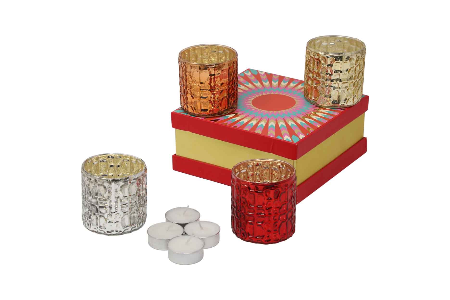 Mercury Votives in Multi Colour (Pack Of 4)
