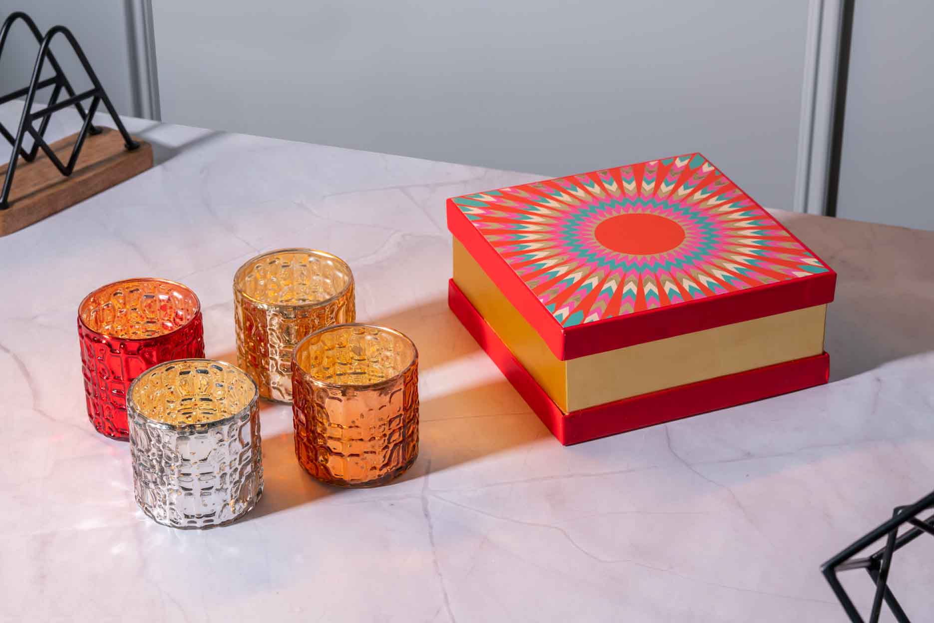 Mercury Votives in Multi Colour (Pack Of 4)