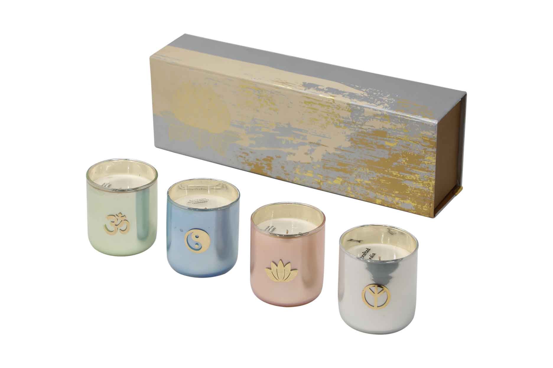 Serenity Votives in Multi Colour With Scented Wax (Pack Of 4)