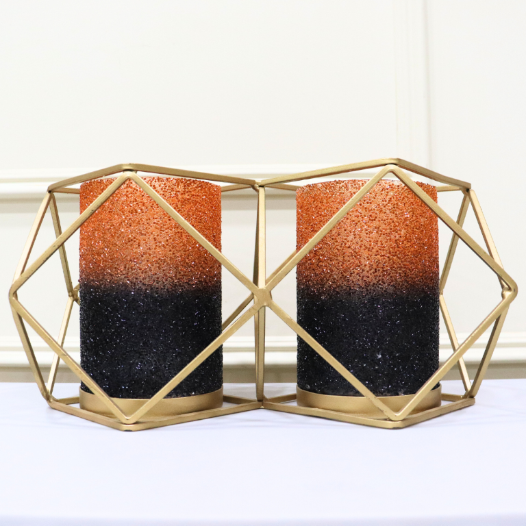 GlowLite Orange black twin flames Votive - Curiocart