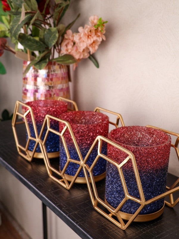 GlowLite Red Blue Triple flames Votive - Curiocart