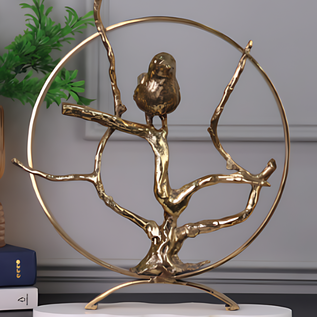 Nature's Serenade Sculpture - Brass & Corian