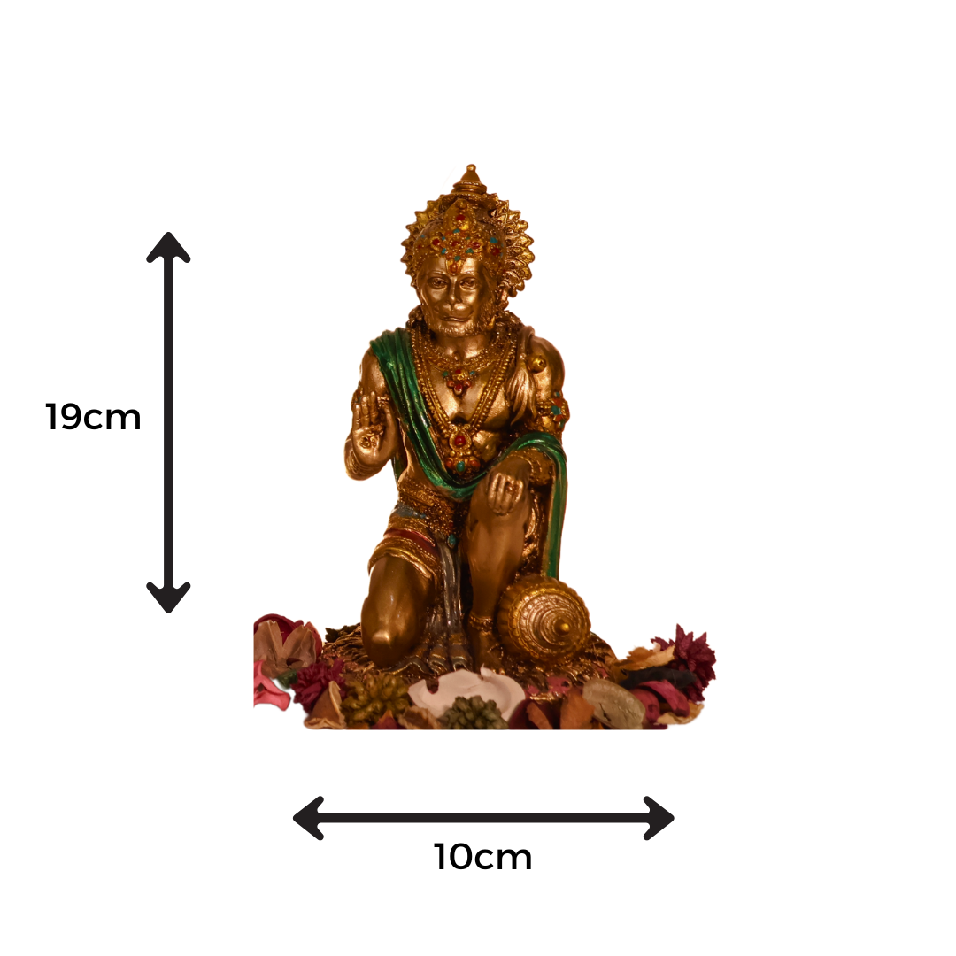 Reverent Hanuman Knee Pose Statue