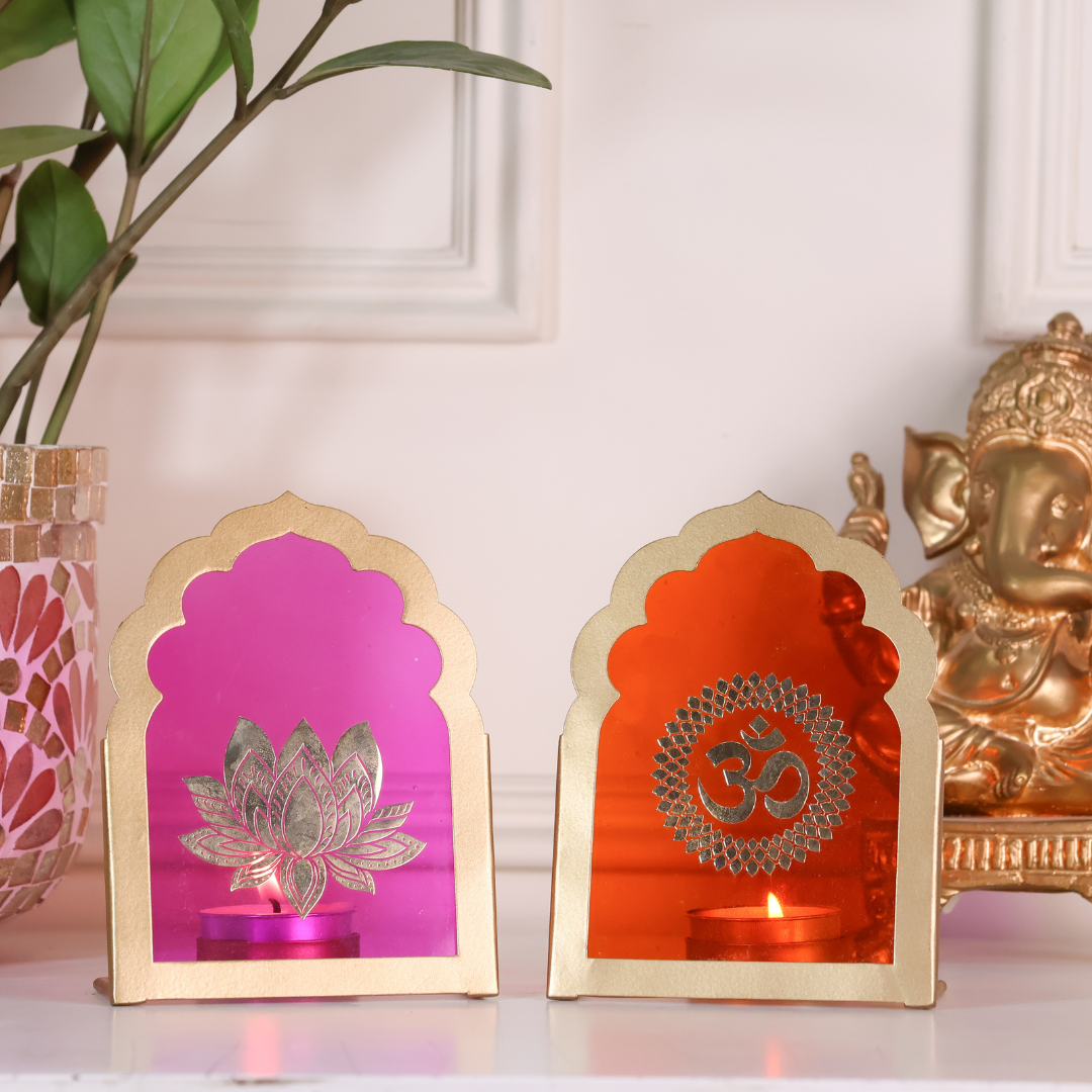 Decorative Colorful Deepam/Votives Set of 2