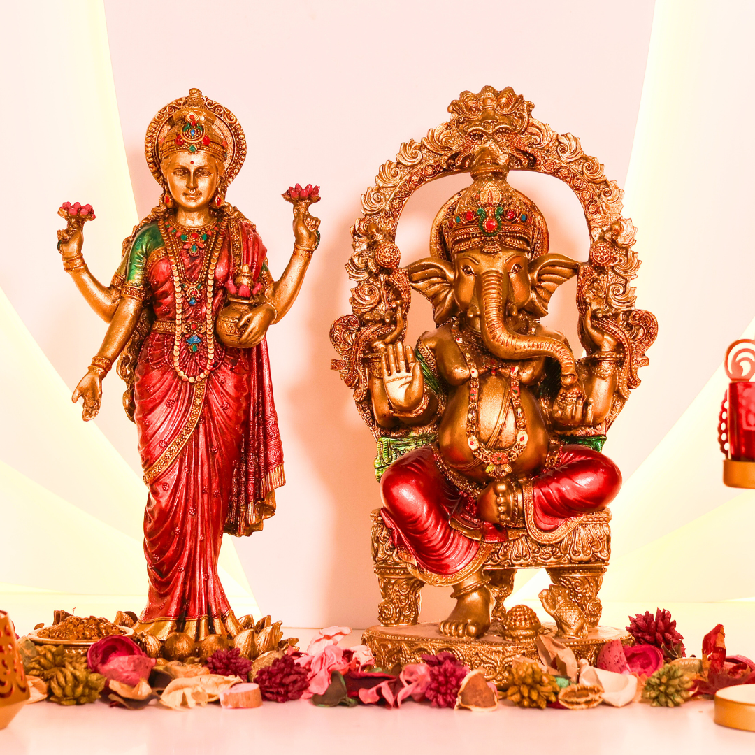 Ganesha Lakshmi Statue Set