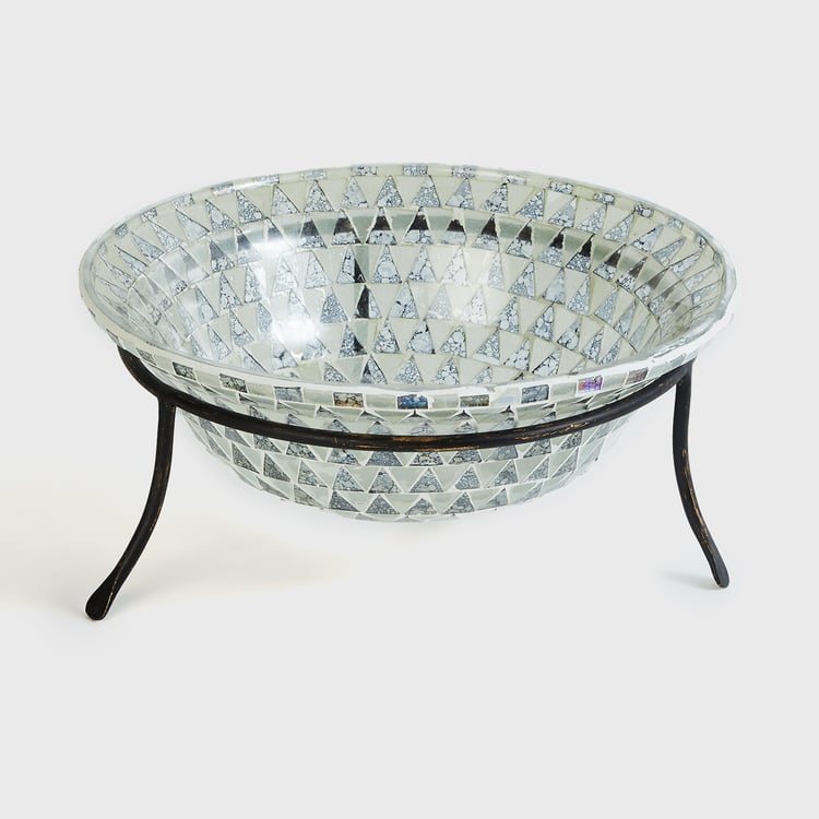 Glass Mosaic Potpourri Bowl with Stand