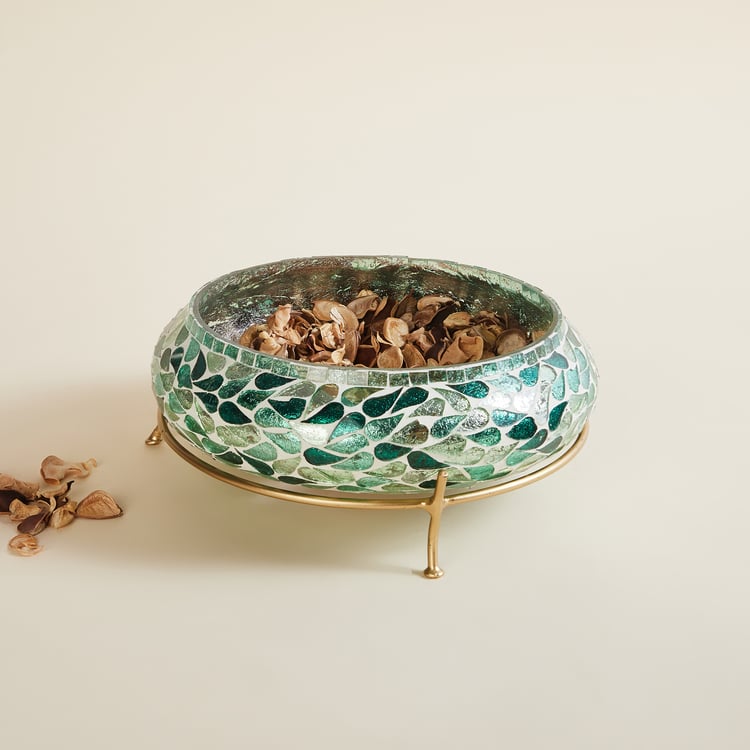 Glass Mosaic Potpourri Bowl with Stand