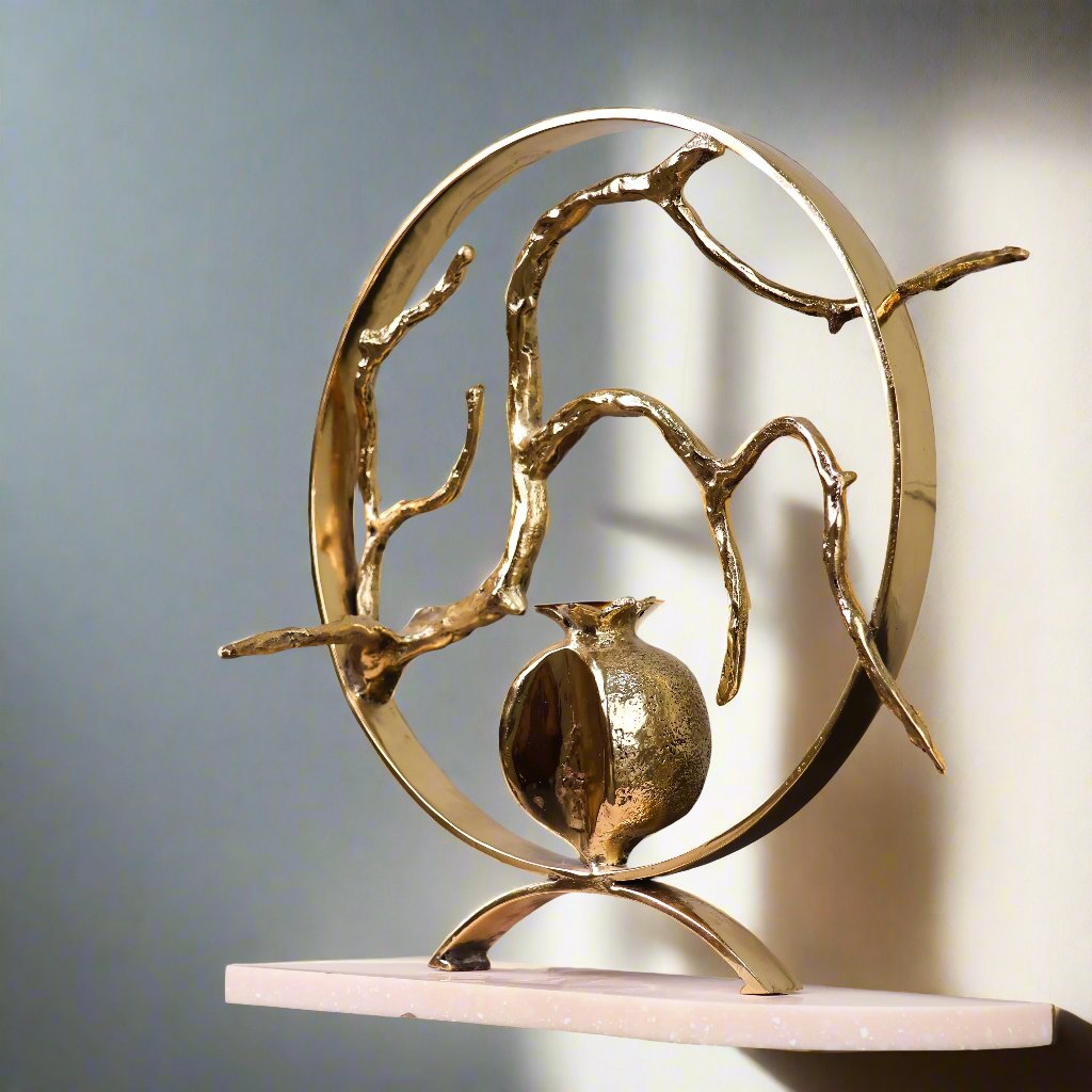 Serenity in Bloom Sculpture - Brass & Corian