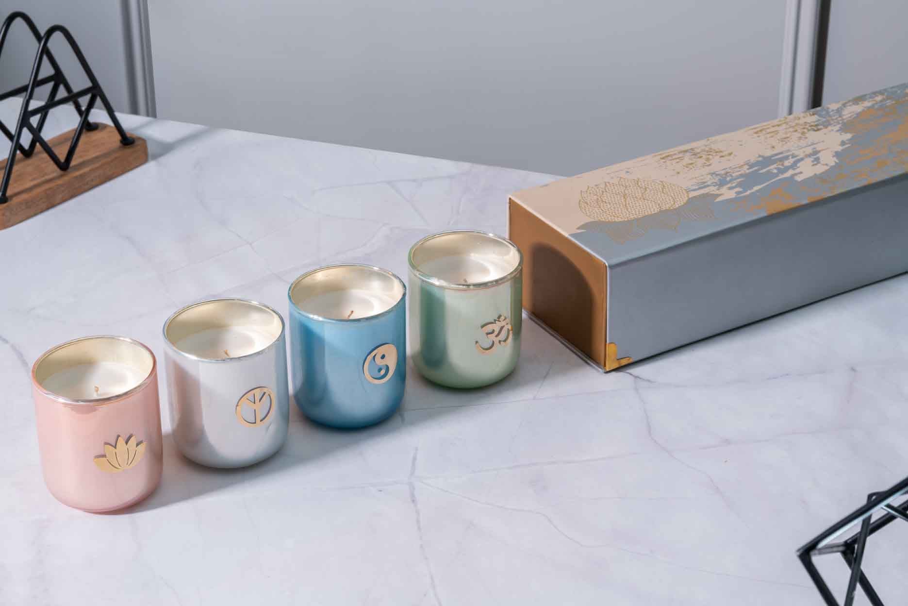 Serenity Votives in Multi Colour With Scented Wax (Pack Of 4)